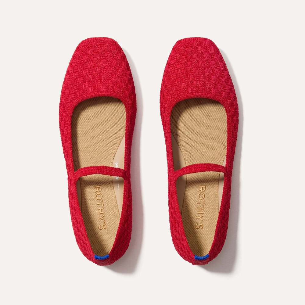 Rothy's Red Mary Jane Flats